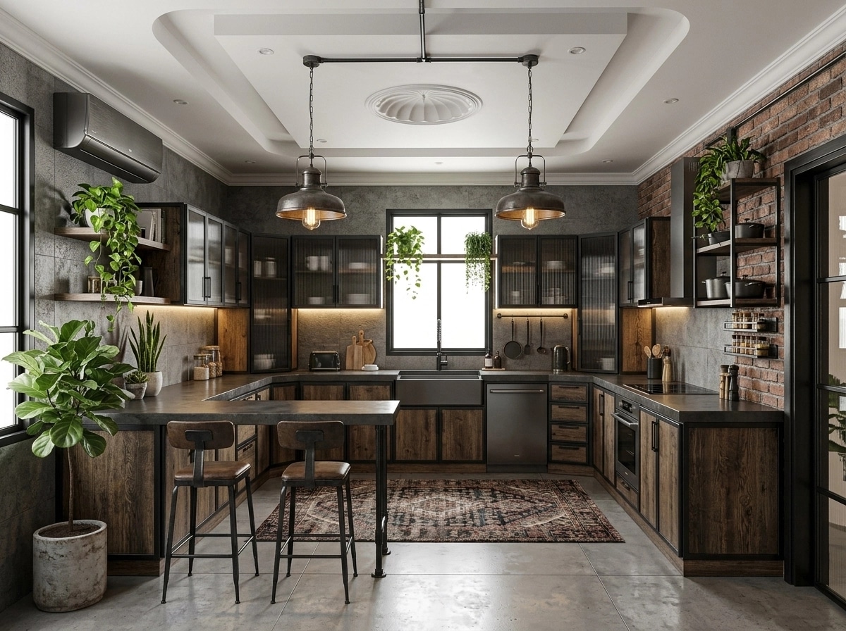 Loft / Industrial Kitchen design — interior photo by GenRoom AI