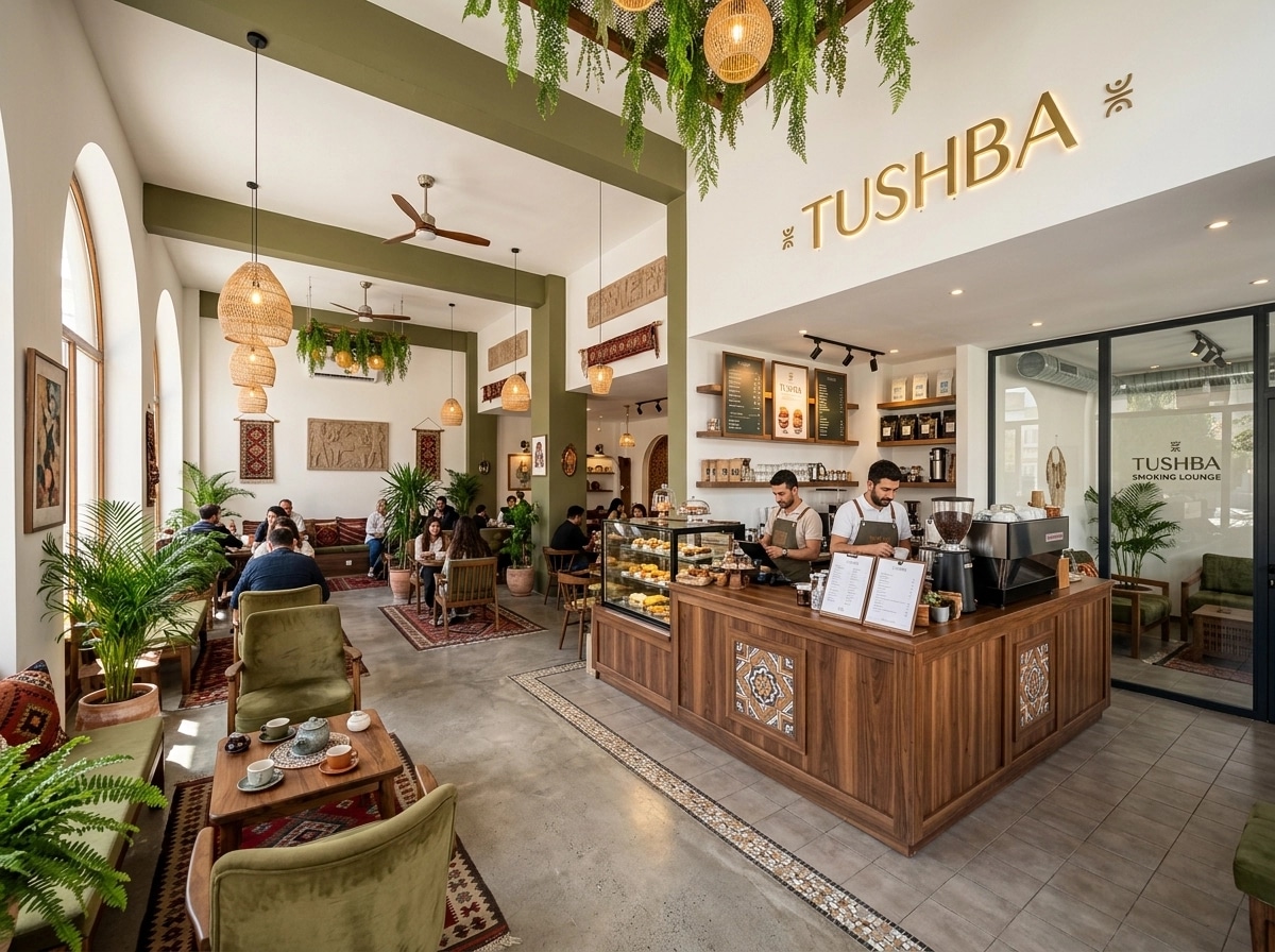 Interior design in Bohemian style — coffee_shop by GenRoom AI