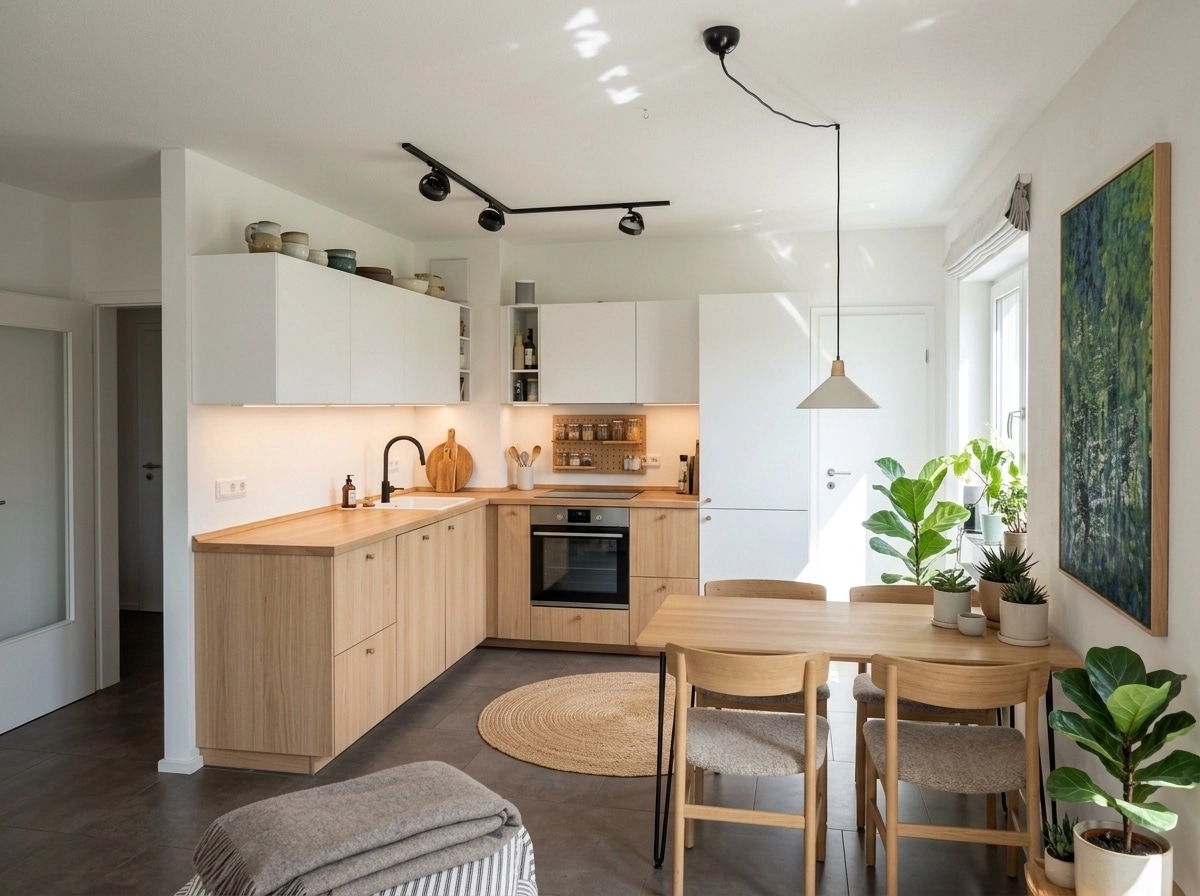 Kitchen interior in Scandinavian style — photo by GenRoom AI