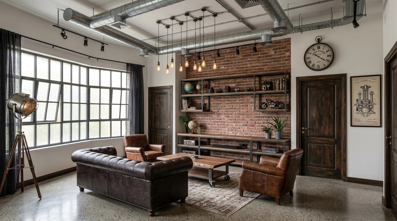 Interior design in Loft / Industrial style — Living Room by GenRoom AI