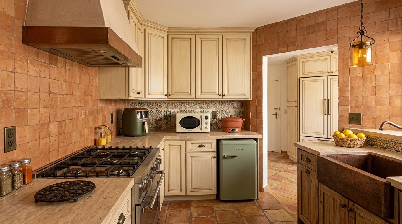 Kitchen interior in Mediterranean style — photo by GenRoom AI
