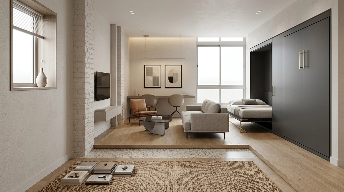 Interior design in Minimalism style — Living Room by GenRoom AI