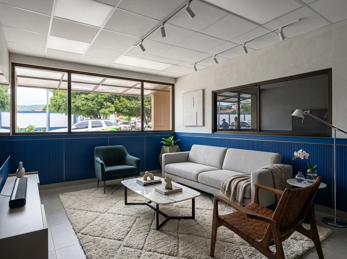 Innenraumdesign im Contemporary-Stil — Wohnzimmer von GenRoom AI