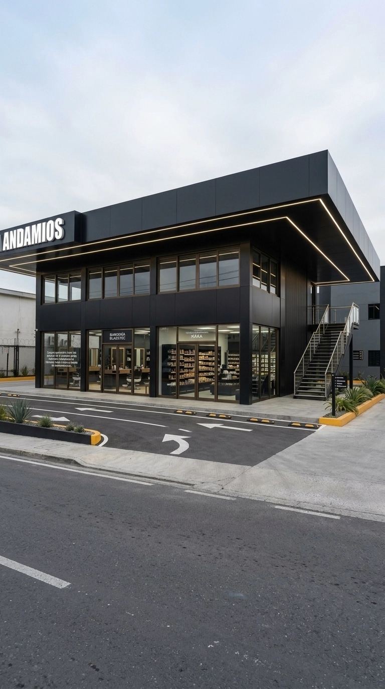 Facade design in Blacktec Facade style — Facade by GenRoom AI