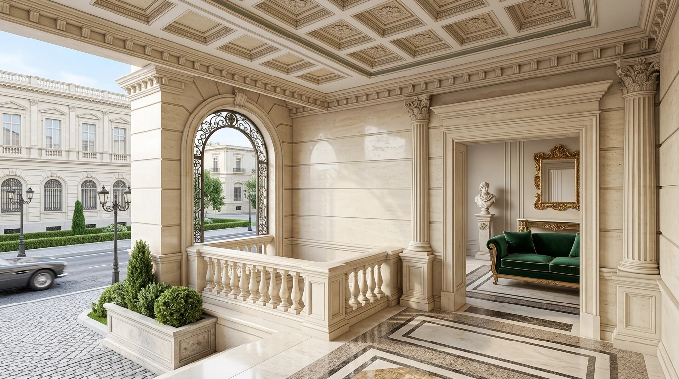 Neoclassic Facade Facade design — facade photo by GenRoom AI