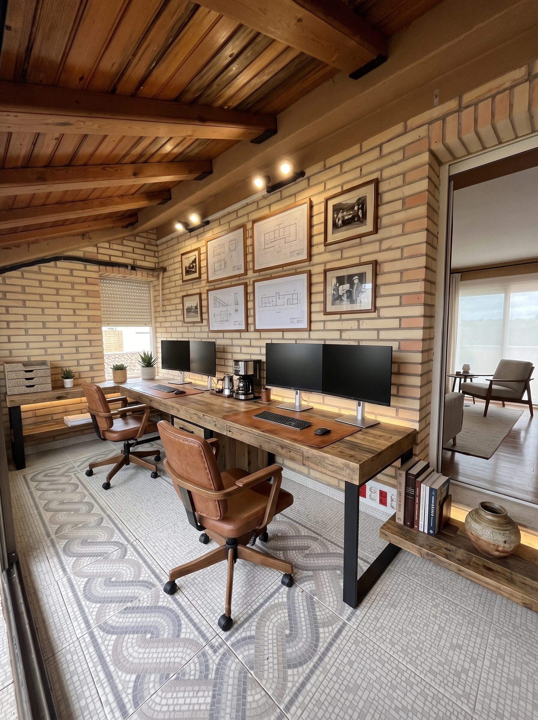 Office interior in Modern Farmhouse style — photo by GenRoom AI