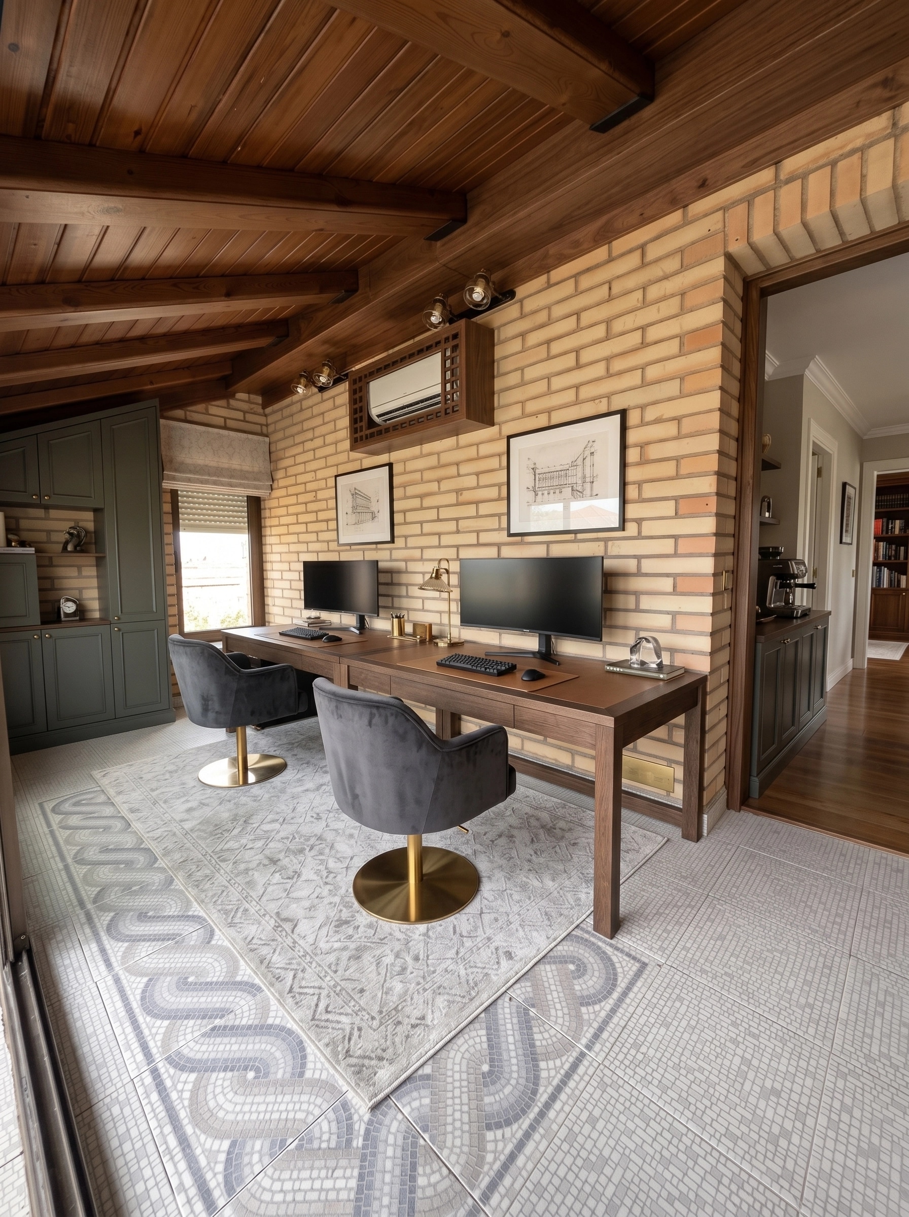 Office interior in Transitional style — photo by GenRoom AI