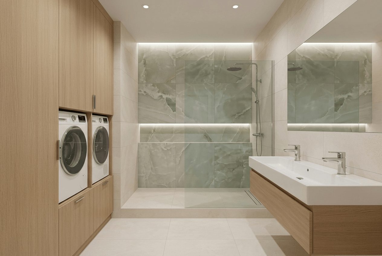 Minimalism Bathroom design — interior photo by GenRoom AI