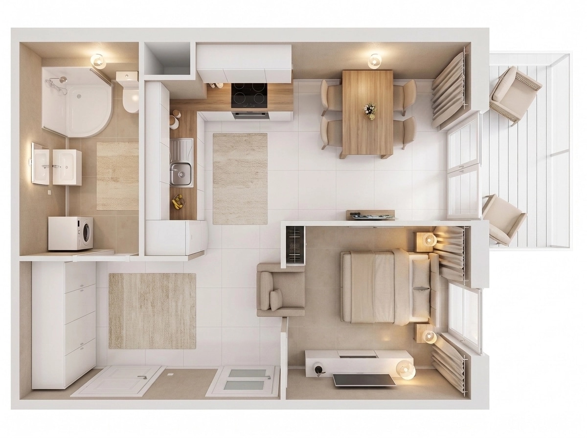 Interior design in Contemporary style — Living Room by GenRoom AI