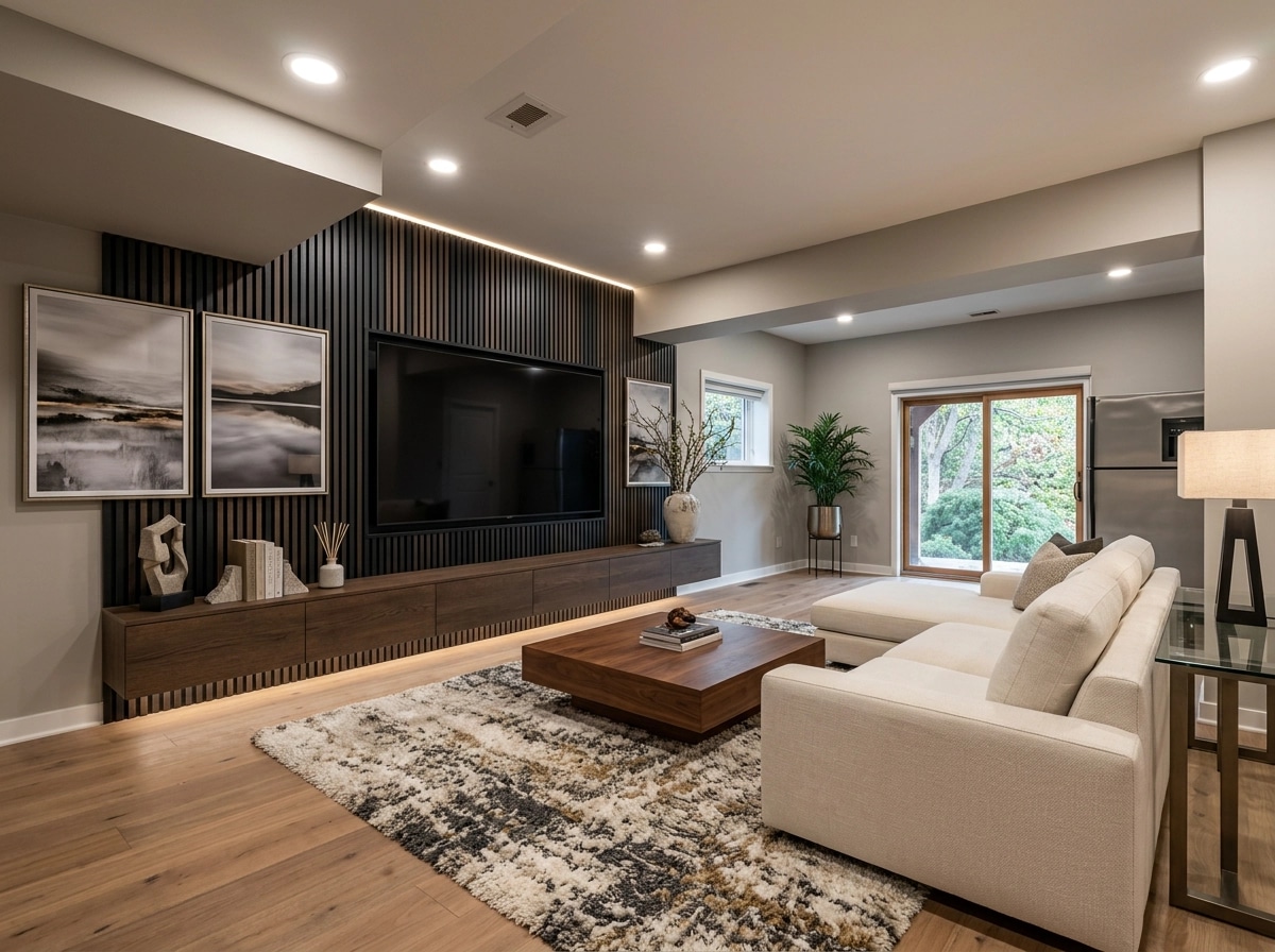 Interior design in Contemporary style — basement by GenRoom AI