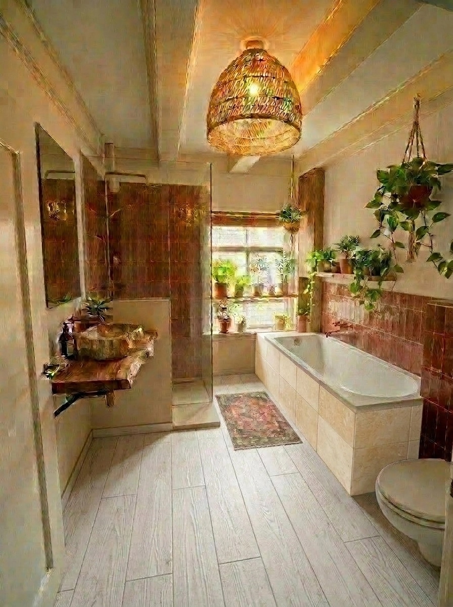 Bathroom interior in Mediterranean style — photo by GenRoom AI