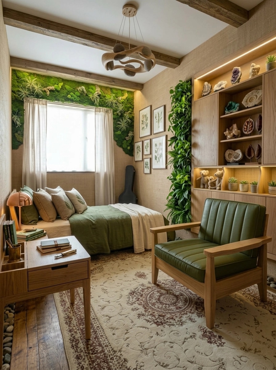 Interior design in Biophilic style — Bedroom by GenRoom AI