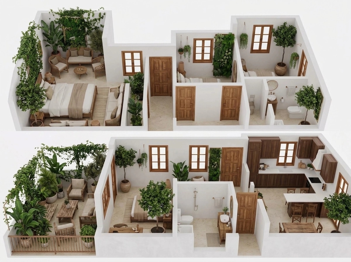 Interior design in Biophilic style — Living Room by GenRoom AI
