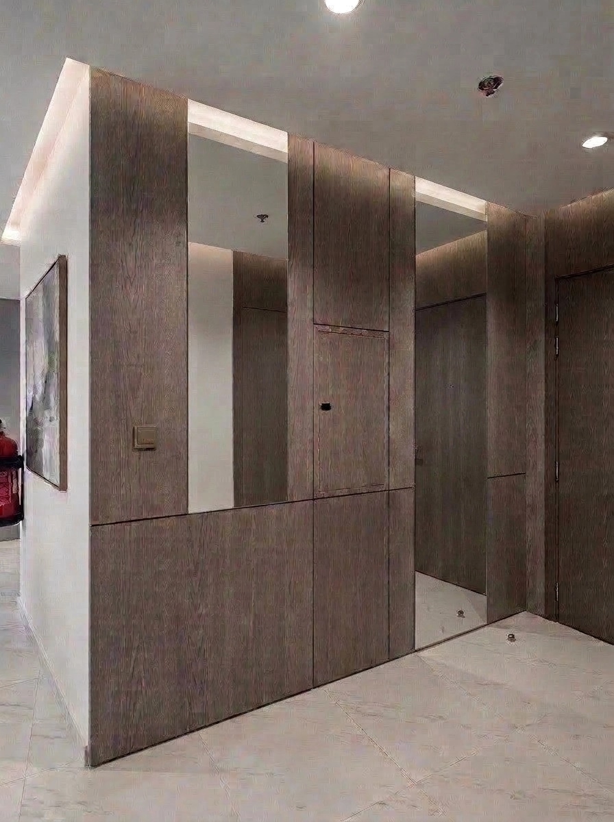 Hallway interior in Mid-Century Modern style — photo by GenRoom AI