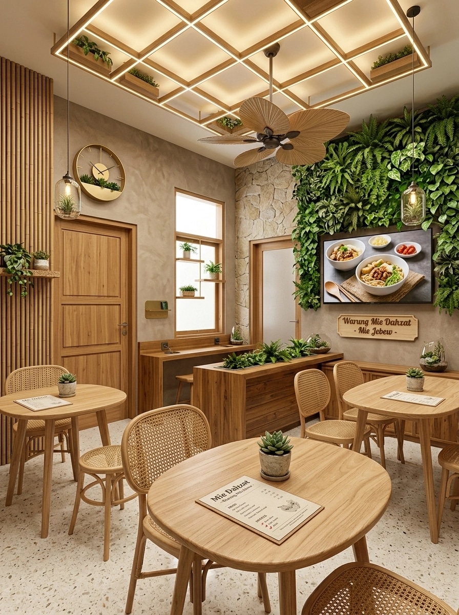 Interior design in Biophilic style — cafe by GenRoom AI