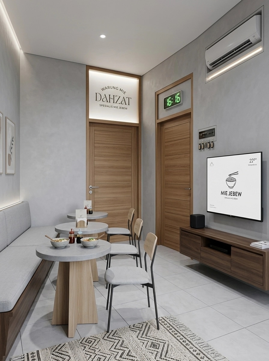 Interior design in Minimalism style — cafe by GenRoom AI