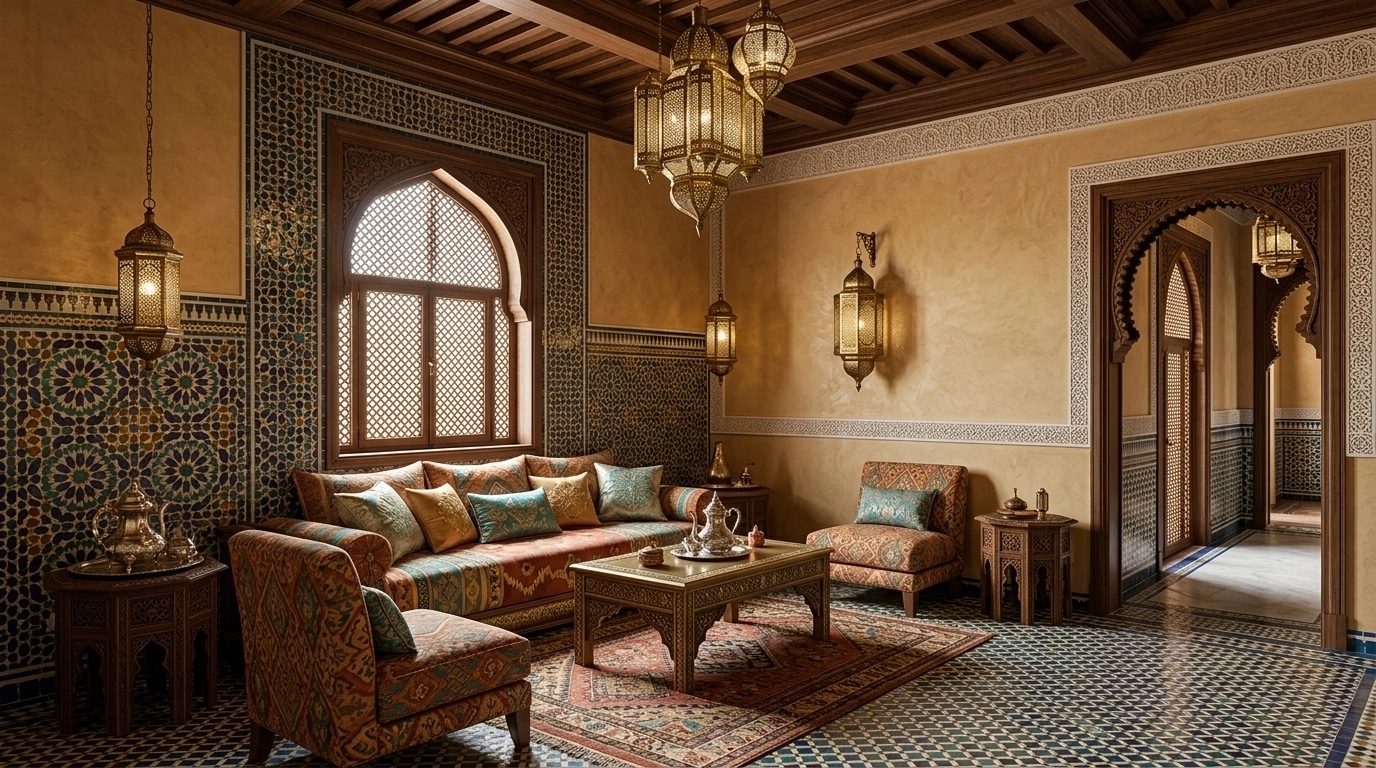 Interior design in Arabian / Moroccan style — Living Room by GenRoom AI