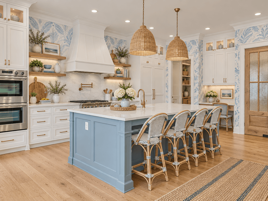 Design interior în stil Coastal / Hamptons — Bucătărie de GenRoom AI
