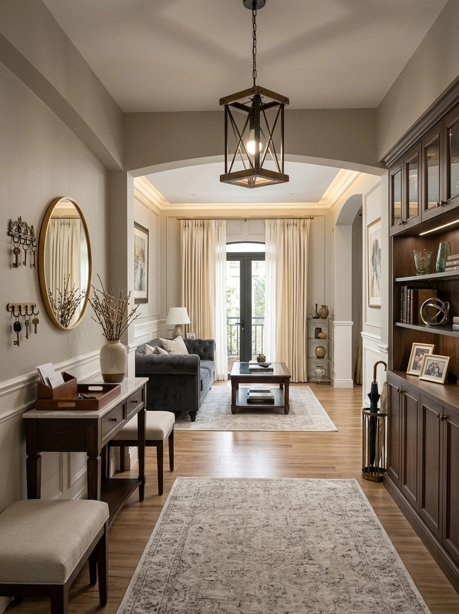 Transitional Hallway design — interior photo by GenRoom AI