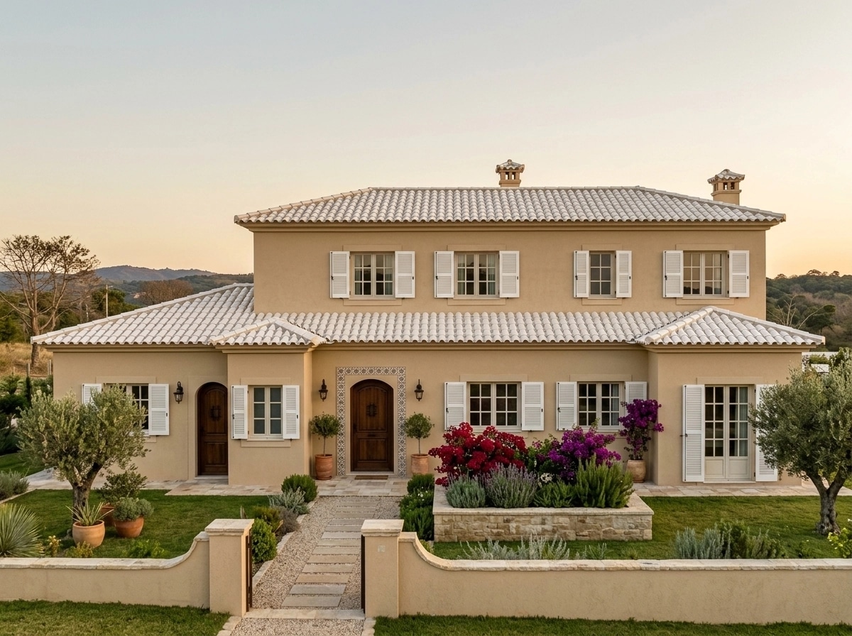 Mediterranean Facade หน้าอาคาร design — facade photo by GenRoom AI