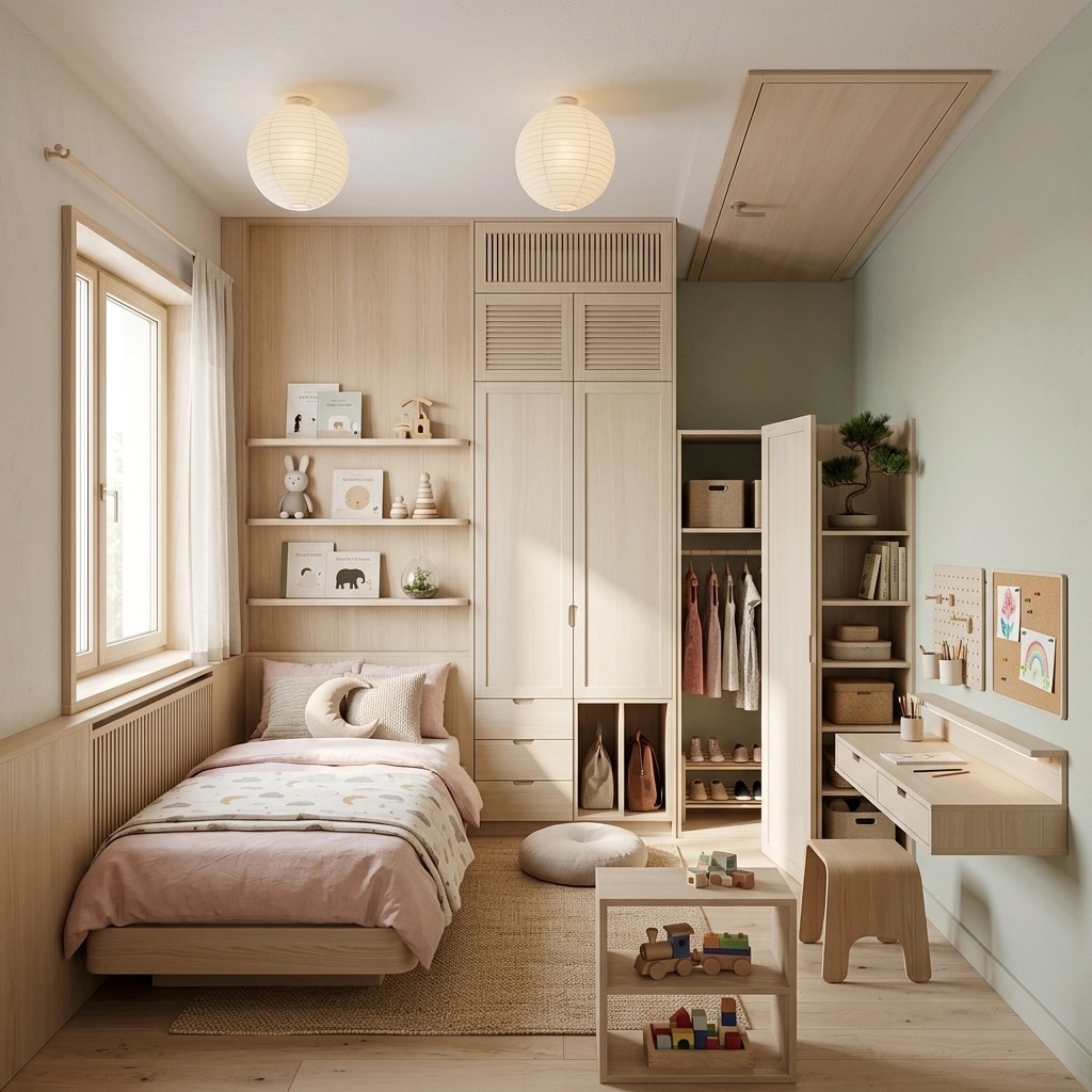Japandi Kids Room design — interior photo by GenRoom AI
