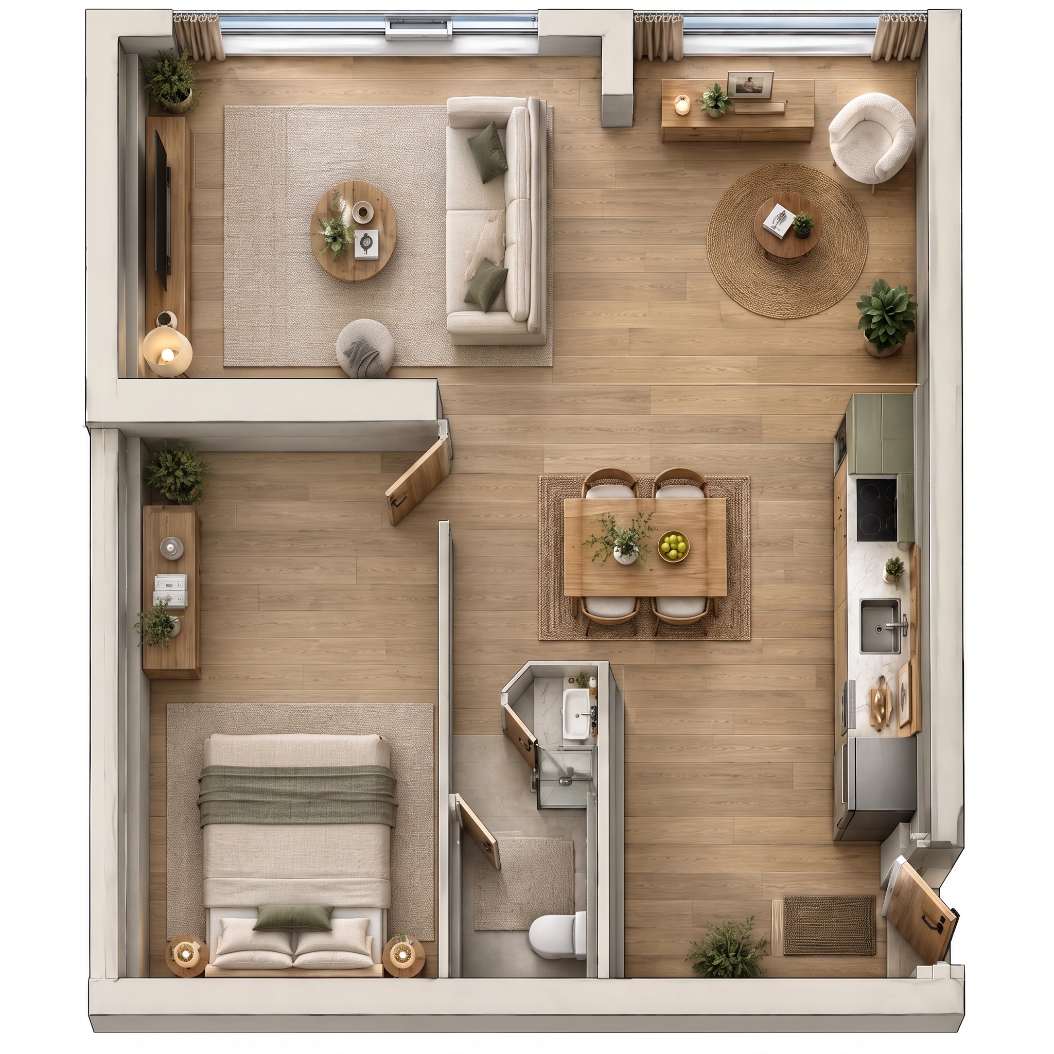 Interior design in Scandinavian style — Living Room by GenRoom AI