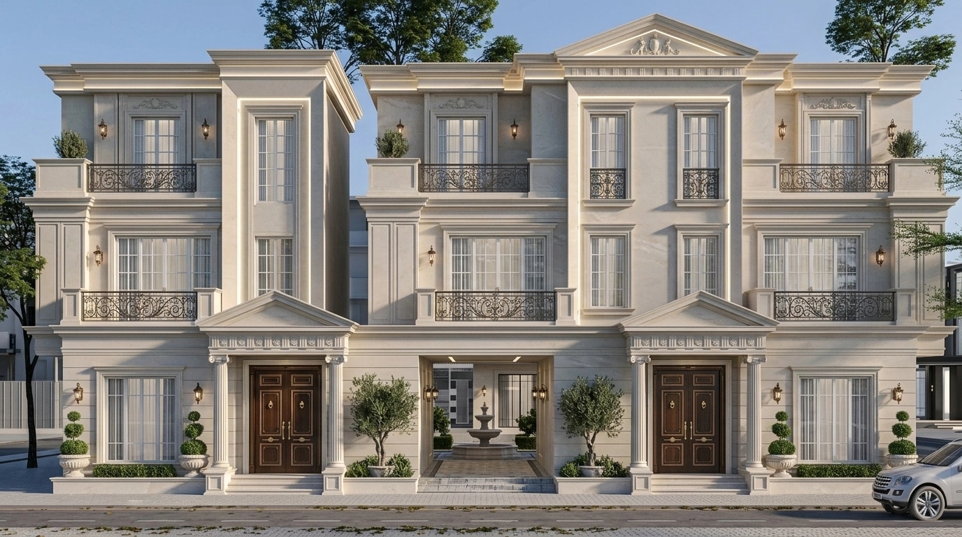 Neoclassic Facade Facade design — facade photo by GenRoom AI