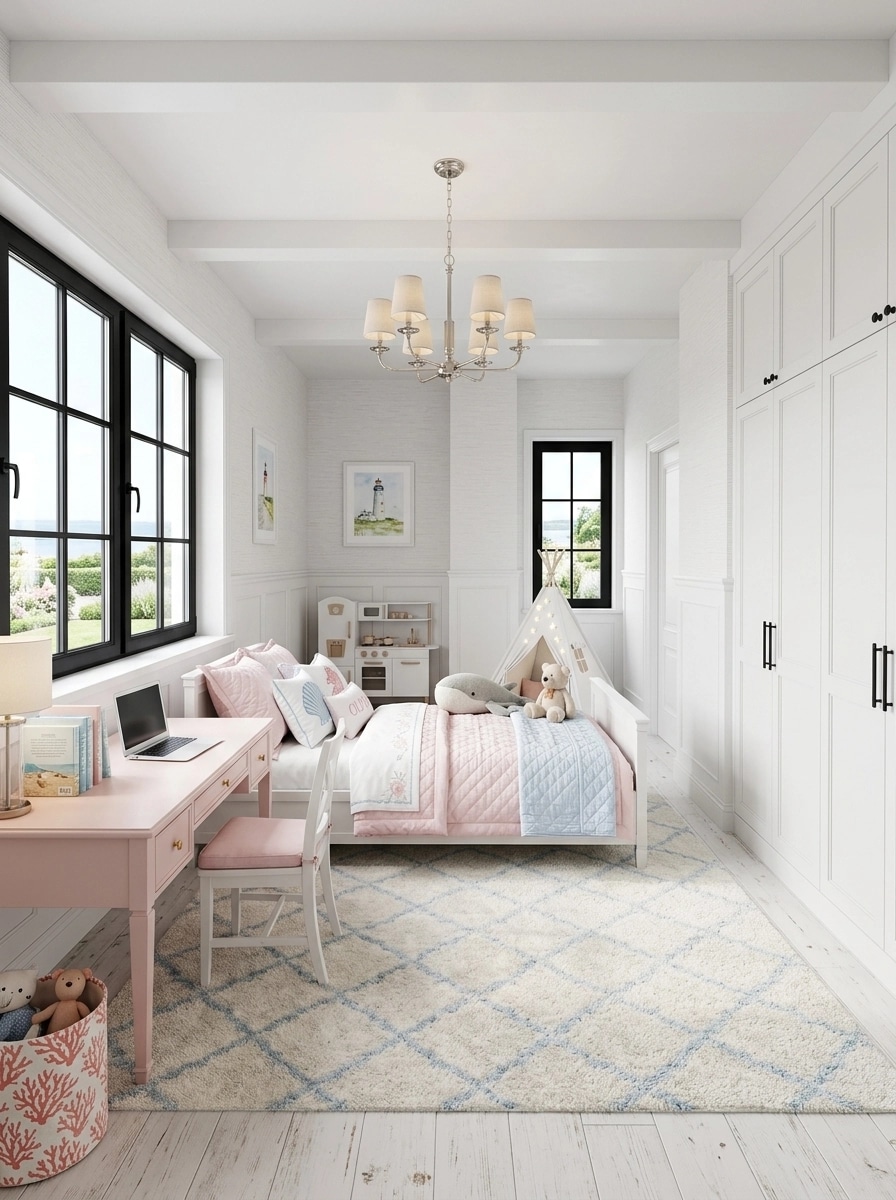 Interior design in Coastal / Hamptons style — Kids Room by GenRoom AI