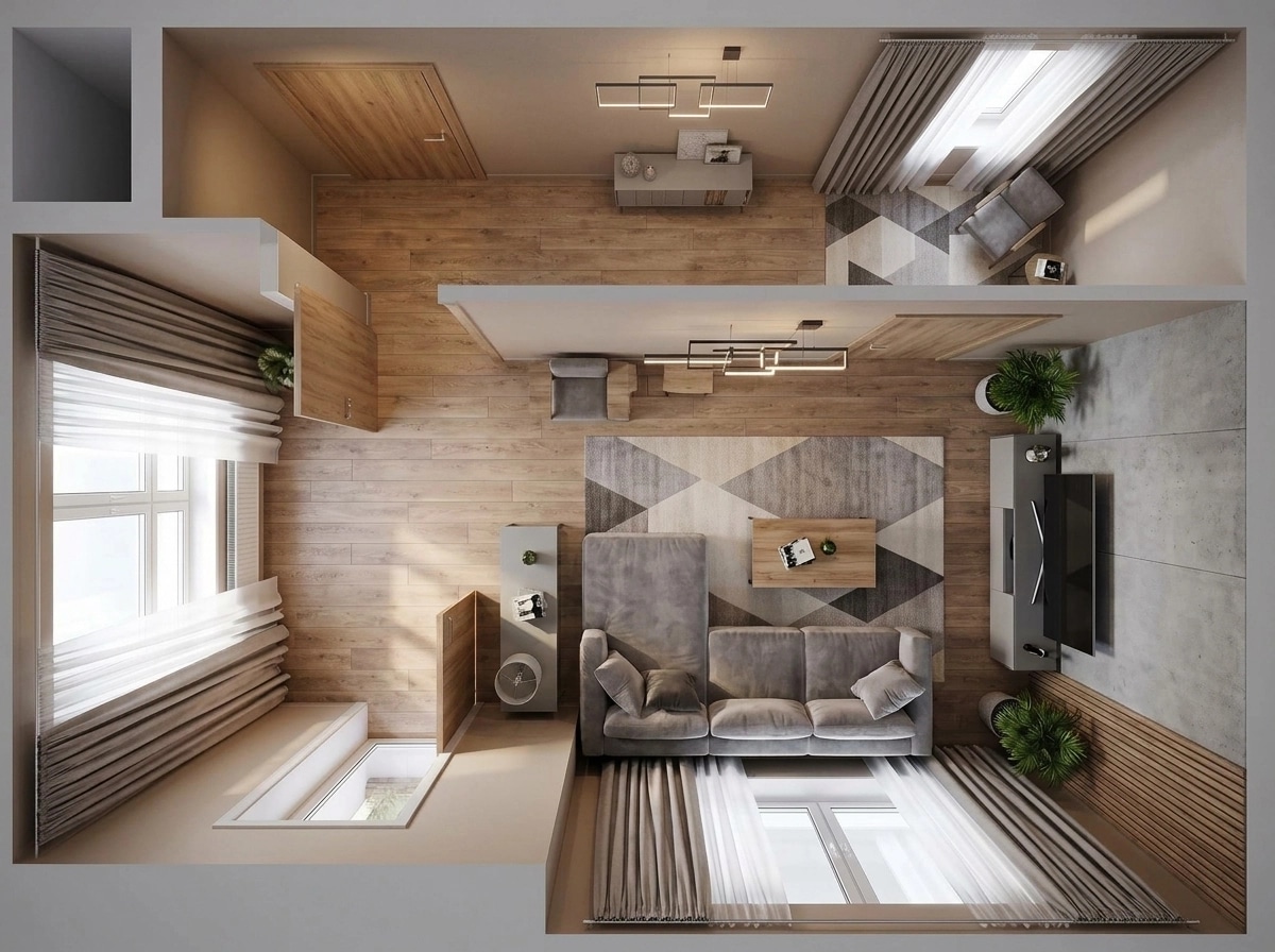 Interior design in Contemporary style — Living Room by GenRoom AI