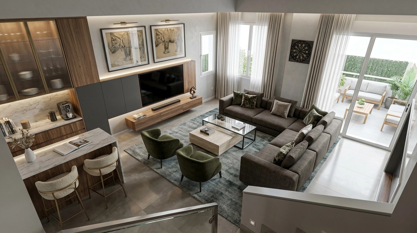 Interior design in Contemporary style — Living Room by GenRoom AI