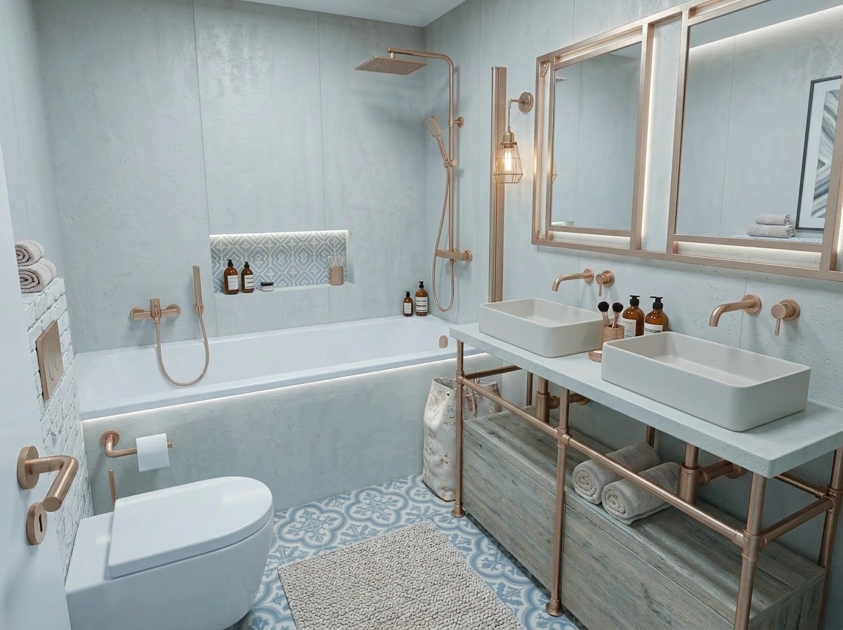 Contemporary Bathroom design — interior photo by GenRoom AI