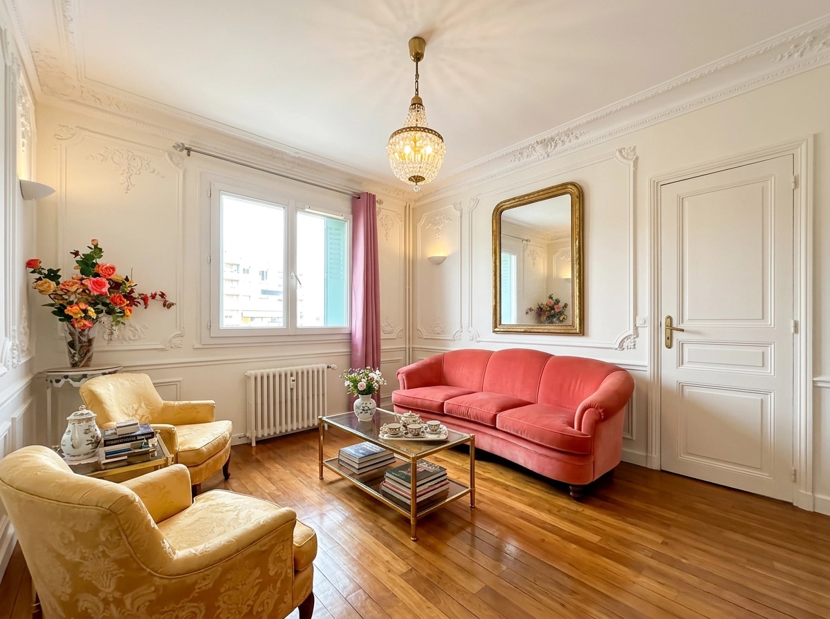 French Parisian Living Room design — interior photo by GenRoom AI