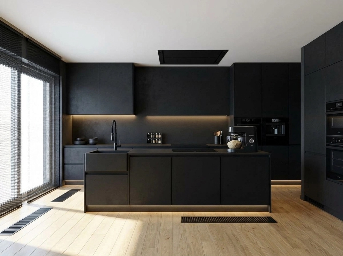 Design de interiores em estilo Blacktec — Cozinha por GenRoom AI