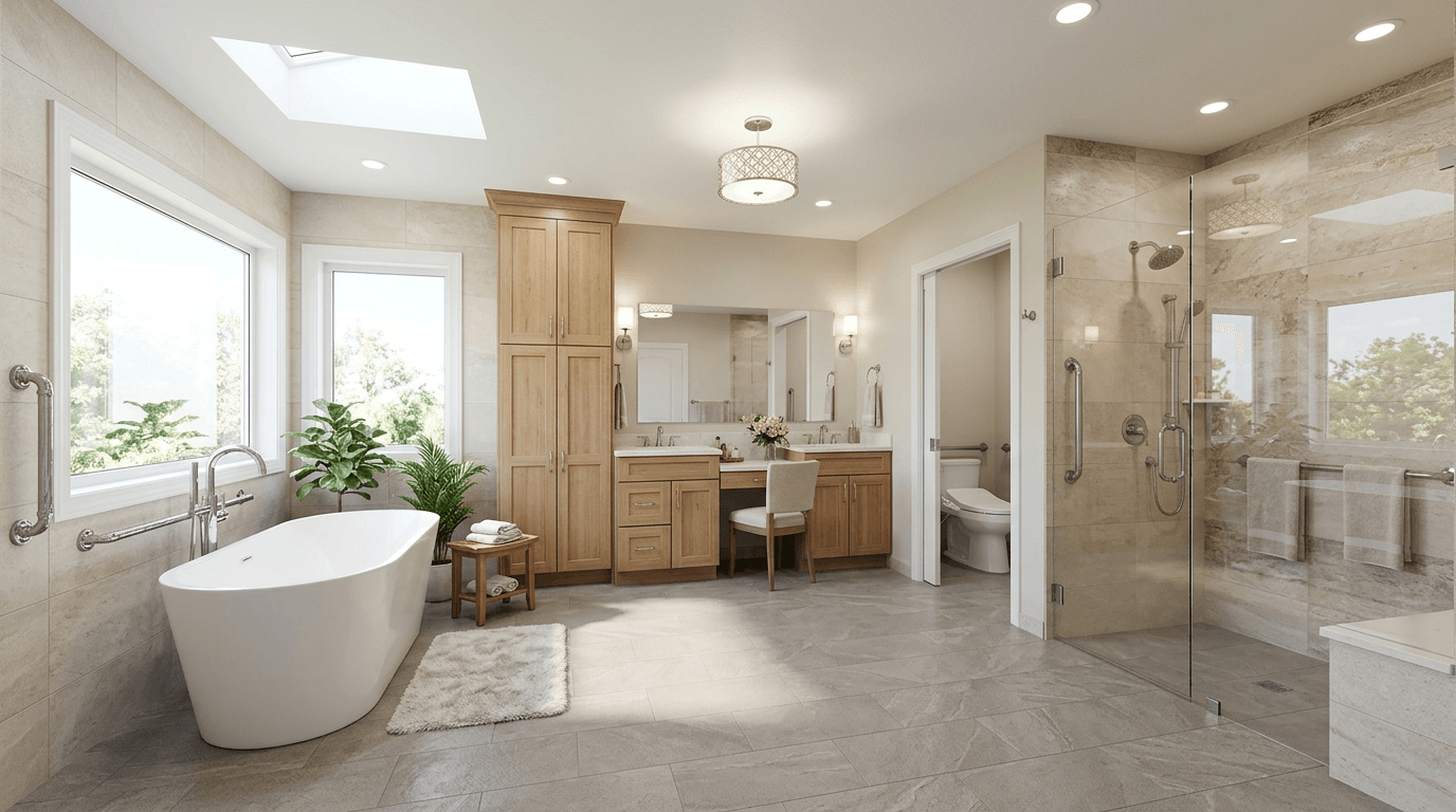 Contemporary Bathroom design — interior photo by GenRoom AI