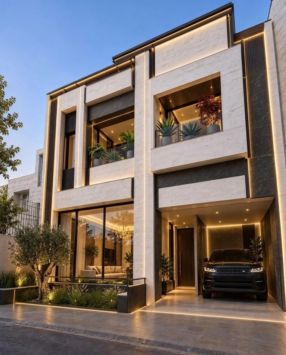 Facade design in Minimalist Facade style — photo by GenRoom AI