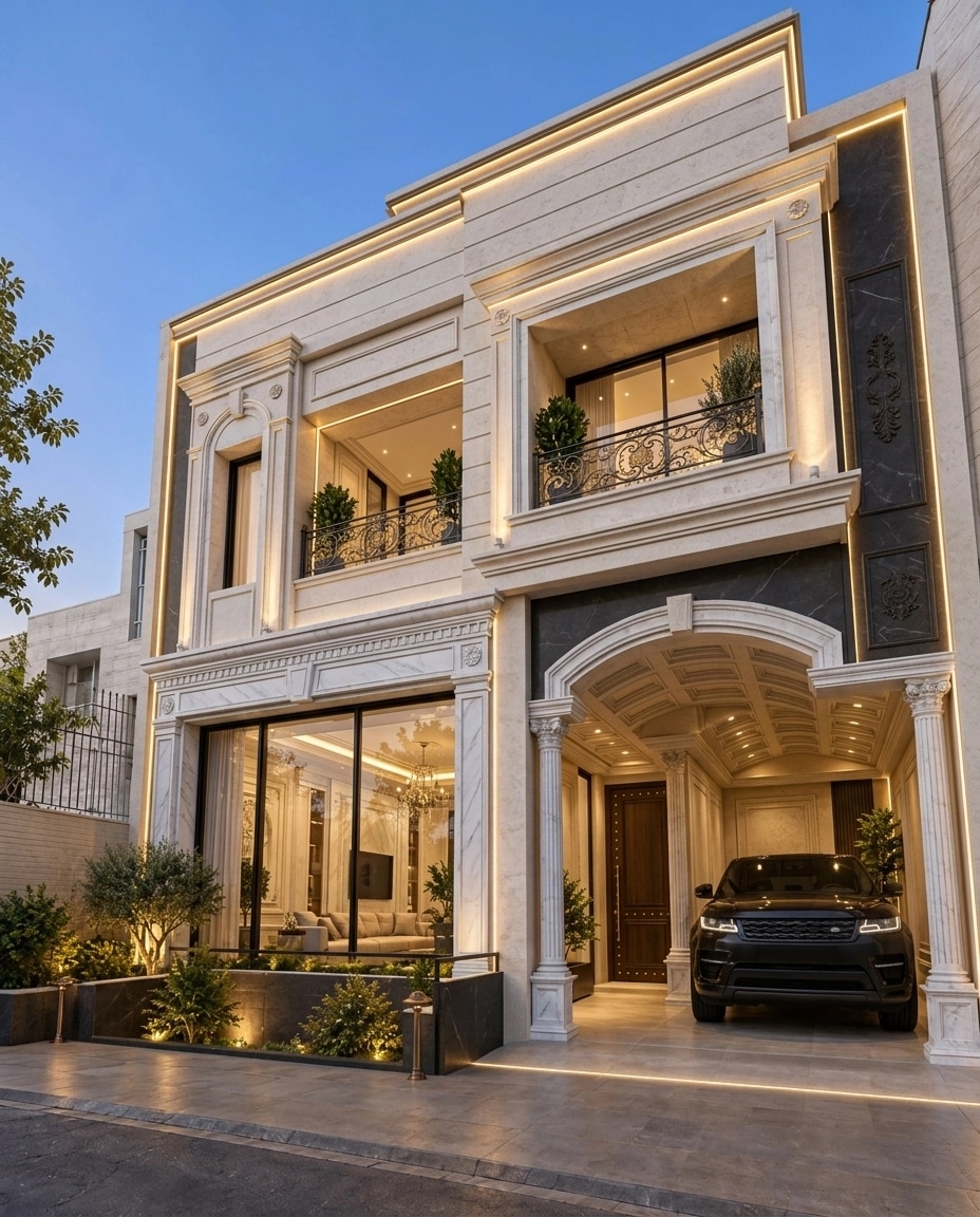 Neoclassic Facade Fachada design — facade photo by GenRoom AI