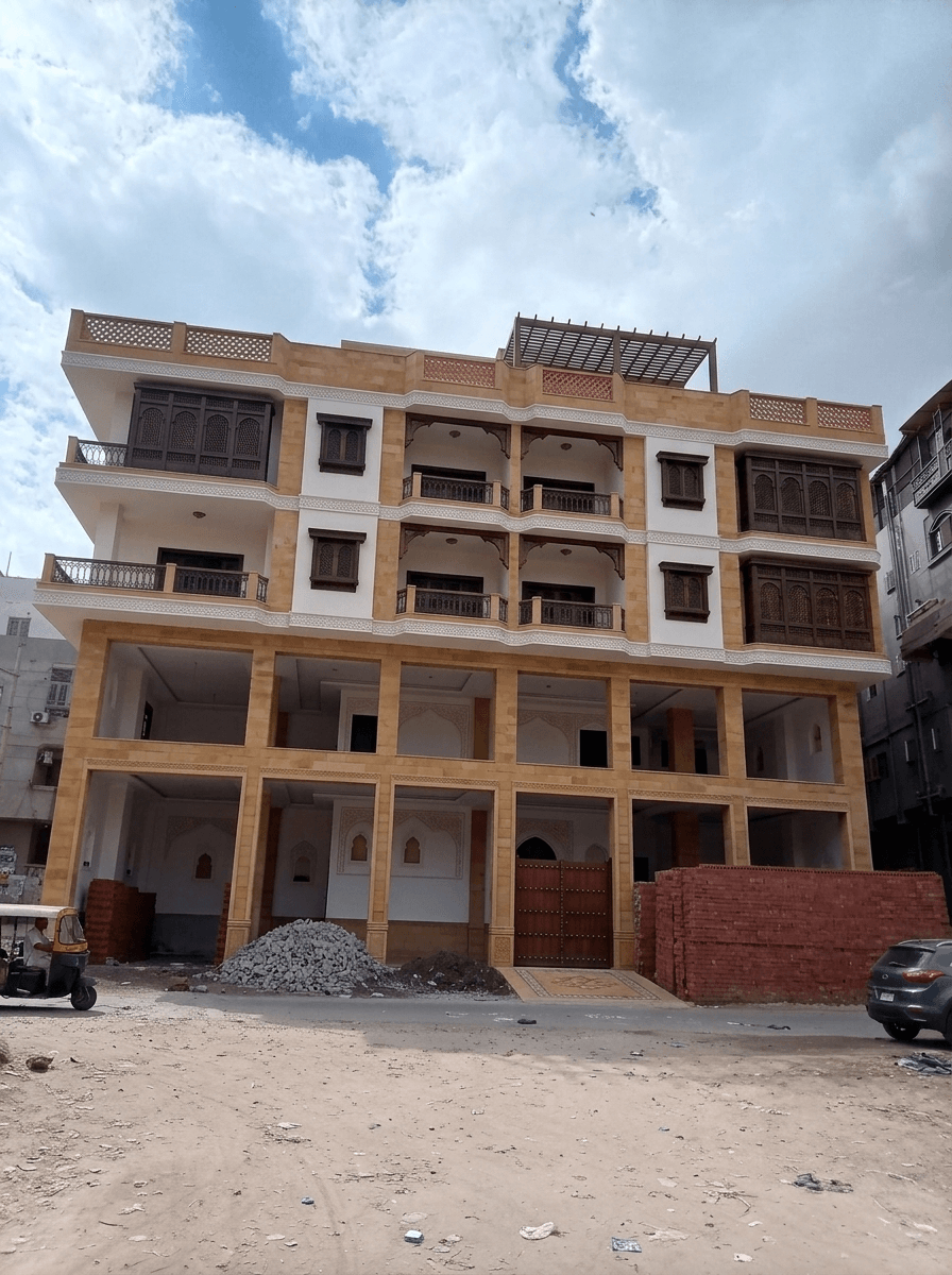 Facade design in Arabian Facade style — photo by GenRoom AI