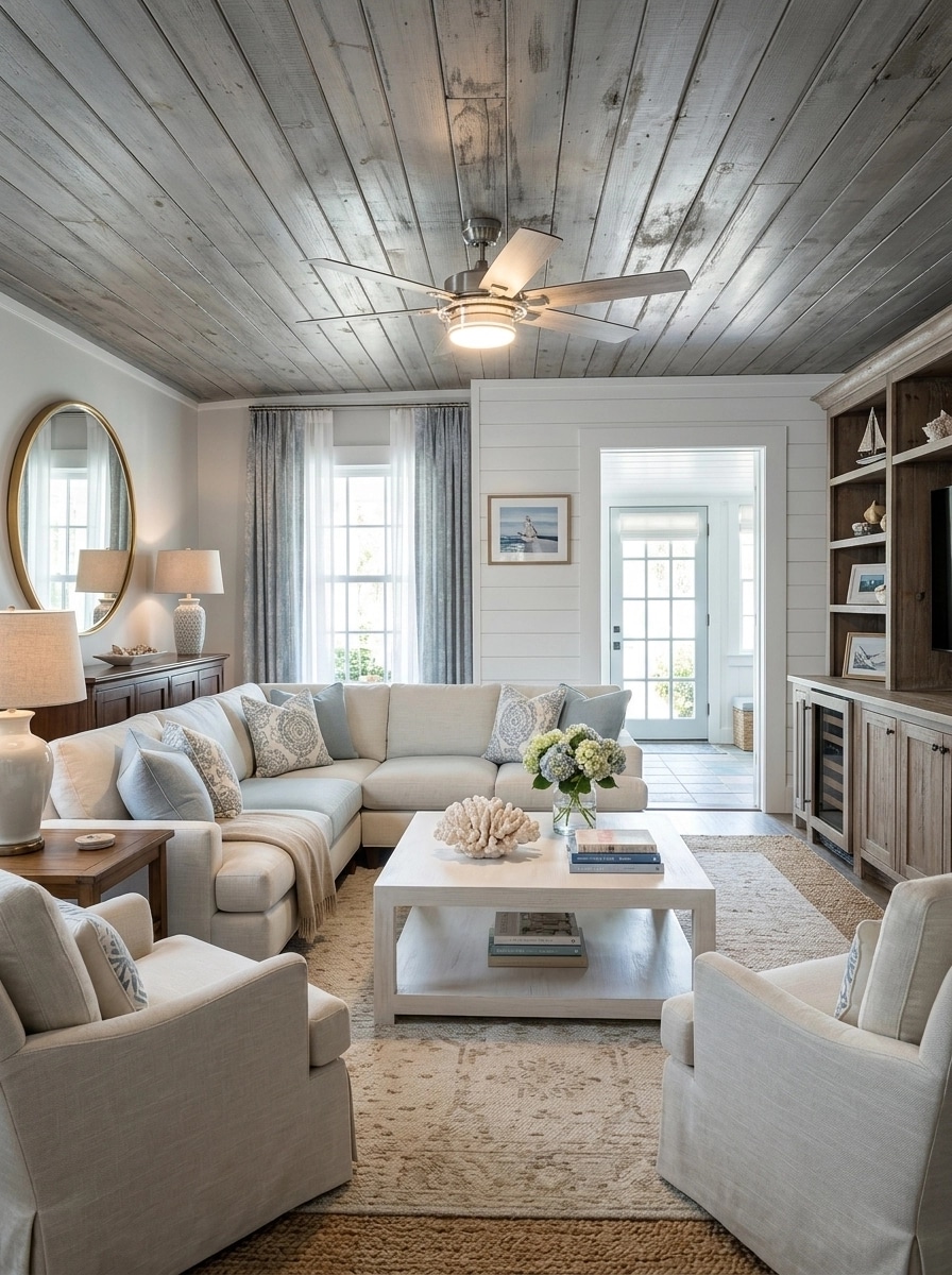 Interior design in Coastal / Hamptons style — Living Room by GenRoom AI