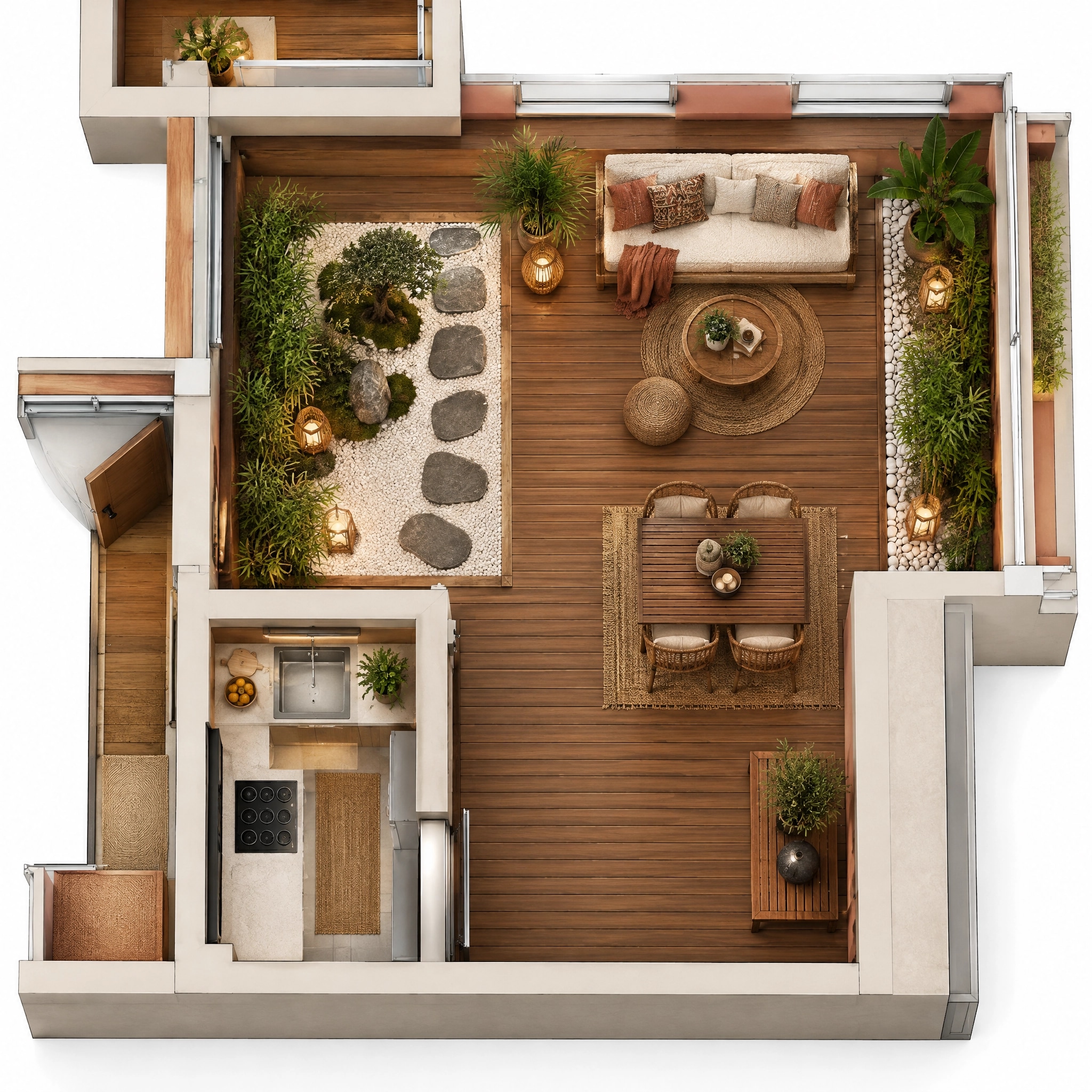 Interior design in Bohemian style — Living Room by GenRoom AI