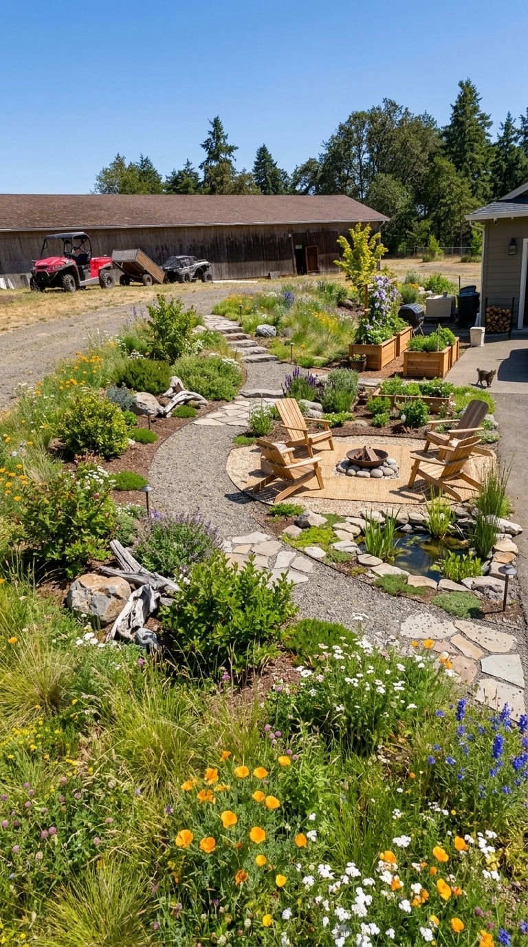 Landscape design in Eco Natural Garden style — Yard by GenRoom AI