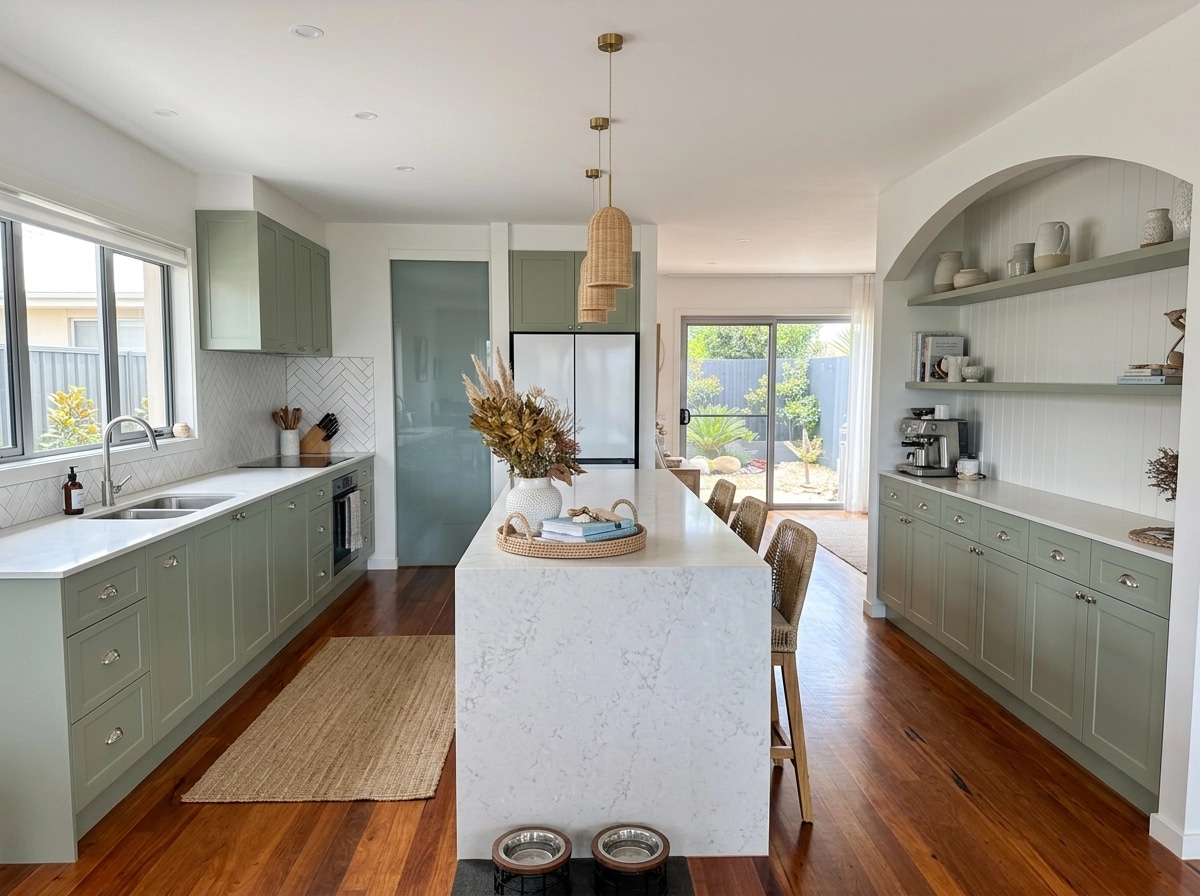 Interior design in Coastal / Hamptons style — Kitchen by GenRoom AI