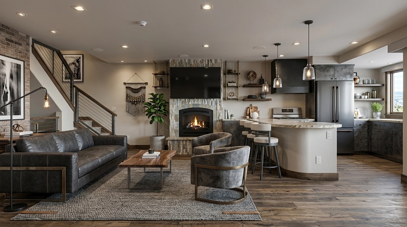 Interior design in Loft / Industrial style — Living Room by GenRoom AI