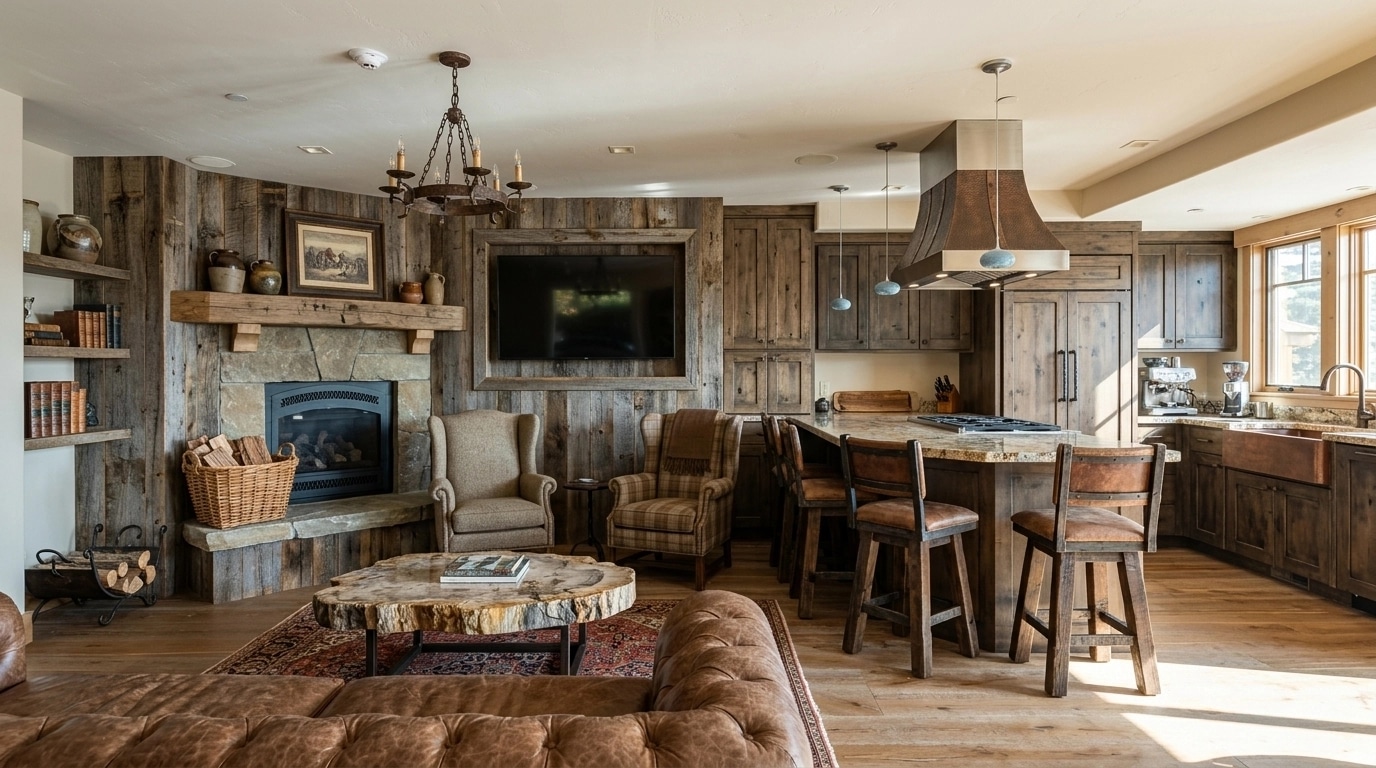 Interior design in Rustic style — Living Room by GenRoom AI