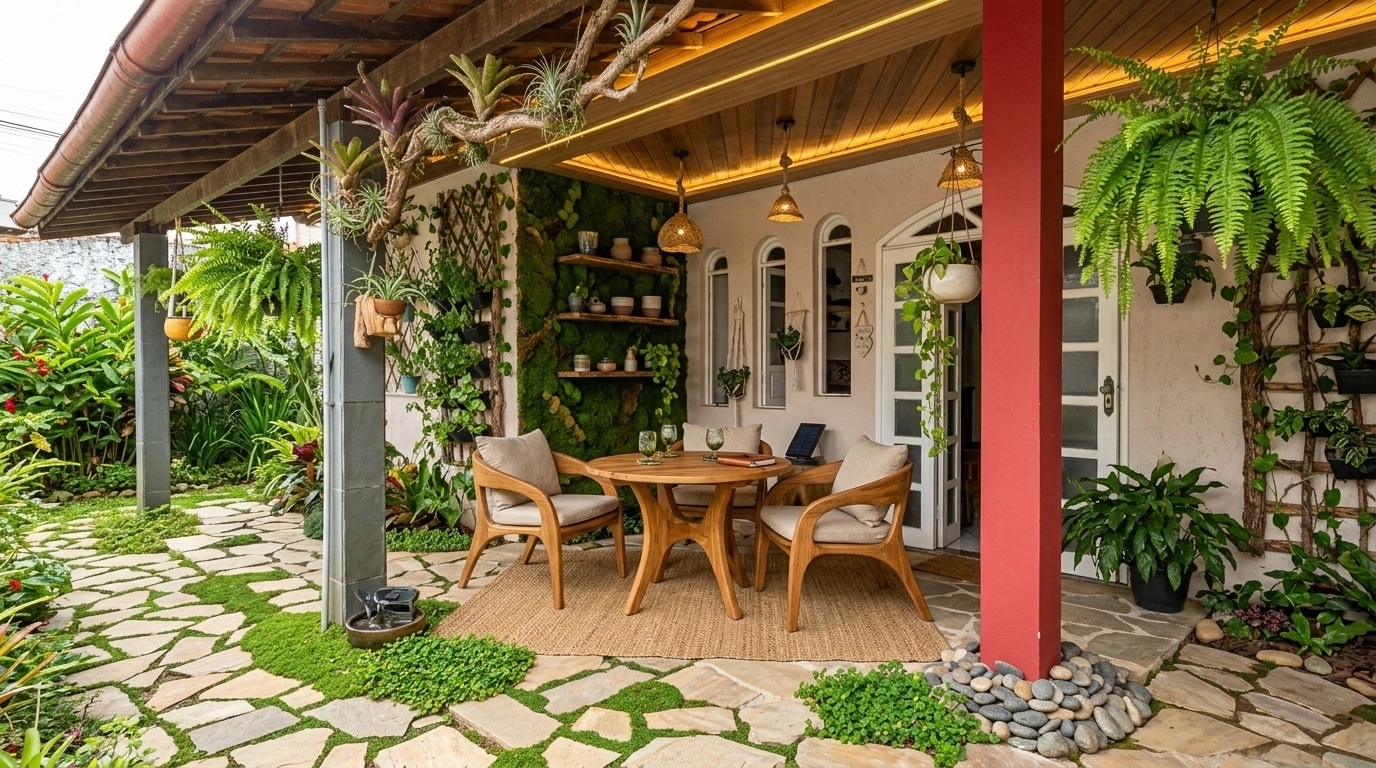 Interior design in Biophilic style — balcony by GenRoom AI