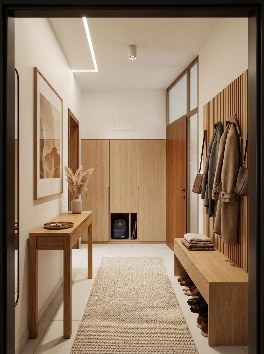 Hallway interior in Scandinavian style — photo by GenRoom AI