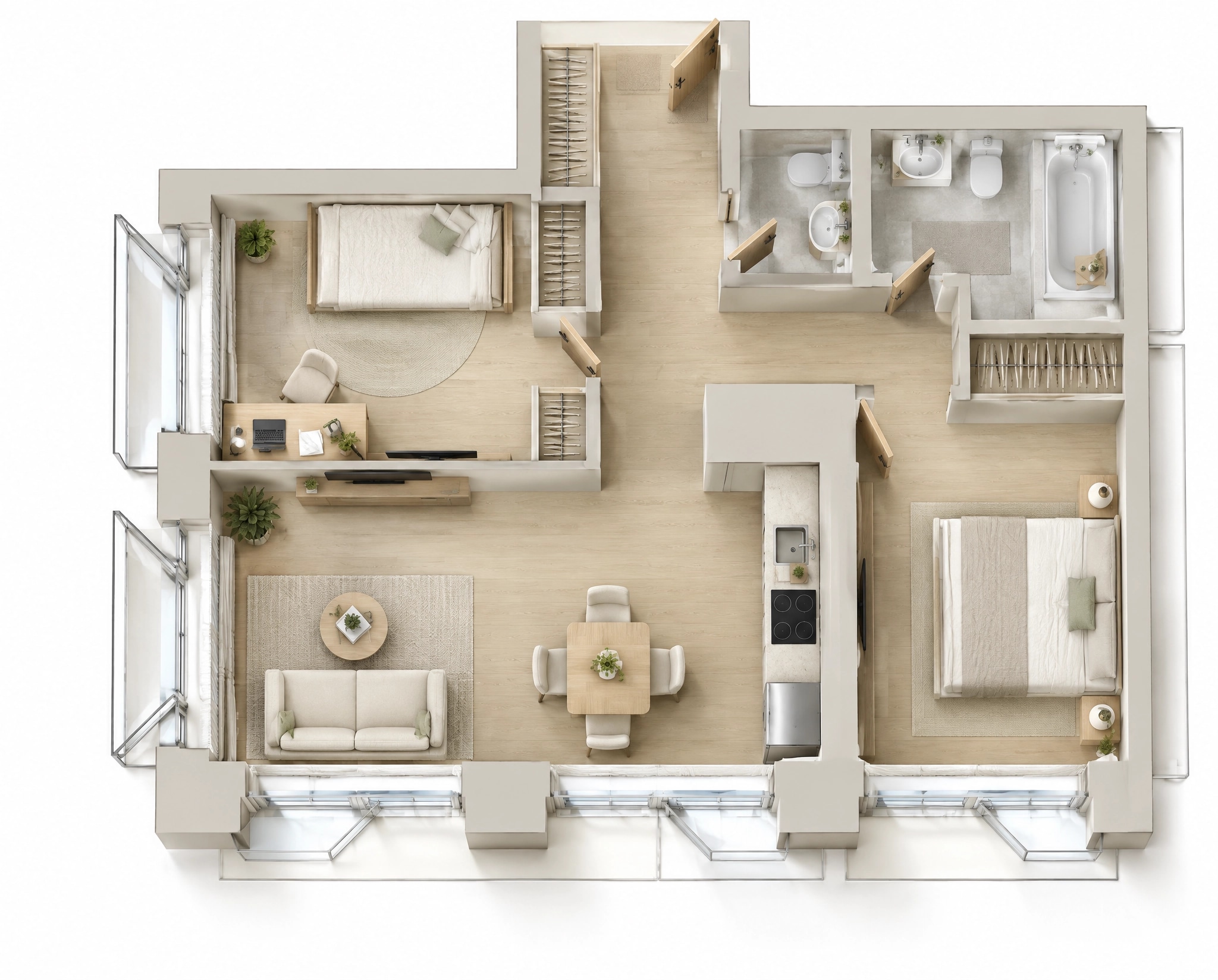 Interior design in Minimalism style — Living Room by GenRoom AI
