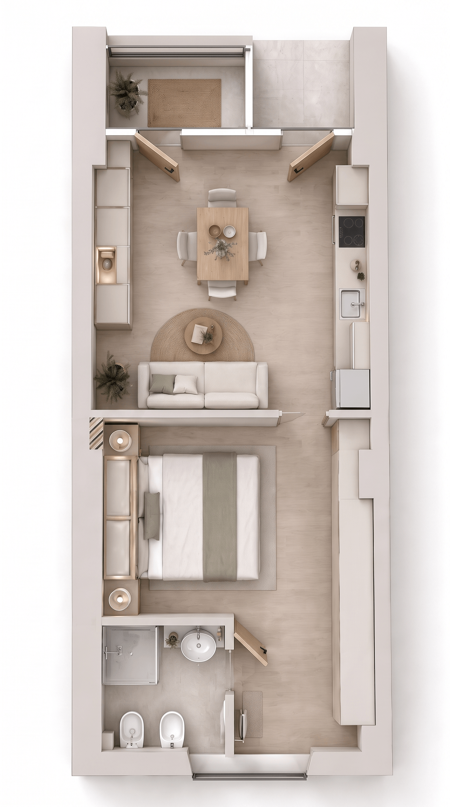 Interior design in Minimalism style — Living Room by GenRoom AI