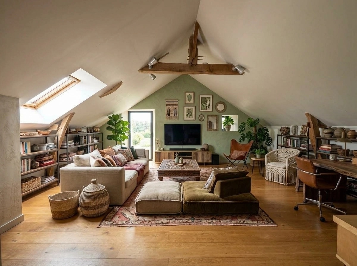 Interior design in Bohemian style — Living Room by GenRoom AI