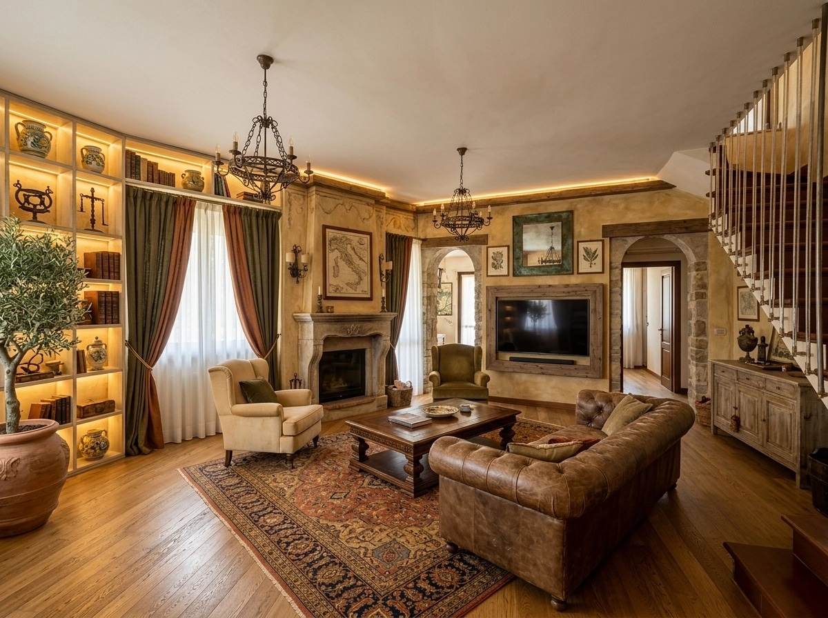 Tuscan Living Room design — interior photo by GenRoom AI