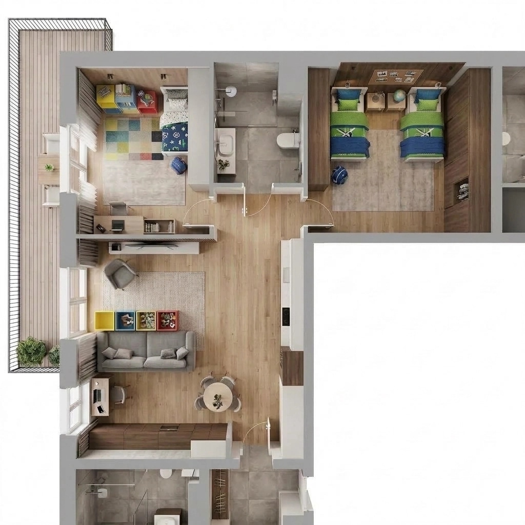 Interior design in Contemporary style — Living Room by GenRoom AI